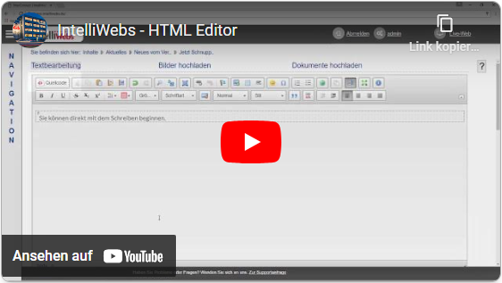 YouTube-Video IntelliWebs HTML-Editor