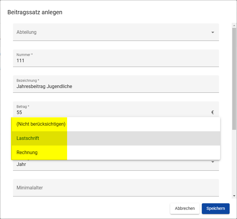 Mitgliedbeiträge per Rechnung und Lastschrift zahlen.