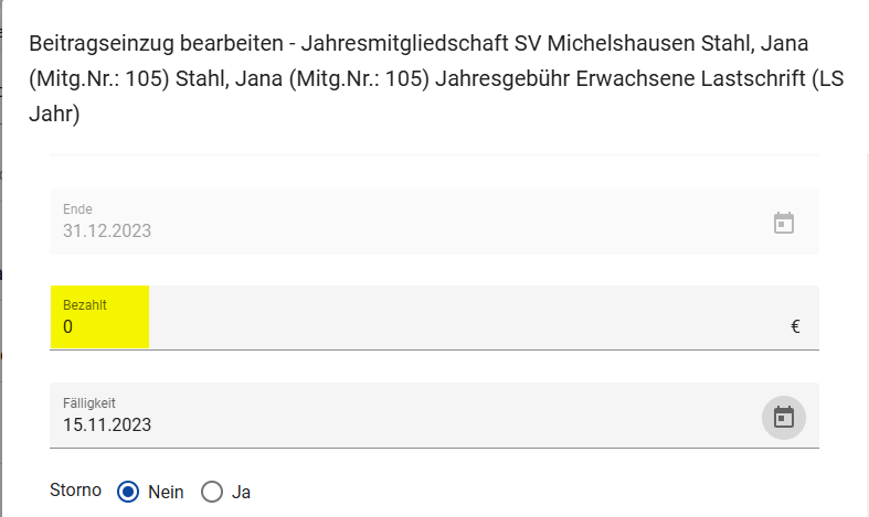 Fehlgeschlagene Beitragseinzüge mit IntelliVerein korrigieren