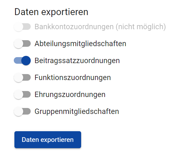 Daten inkl. Beiträge exportieren